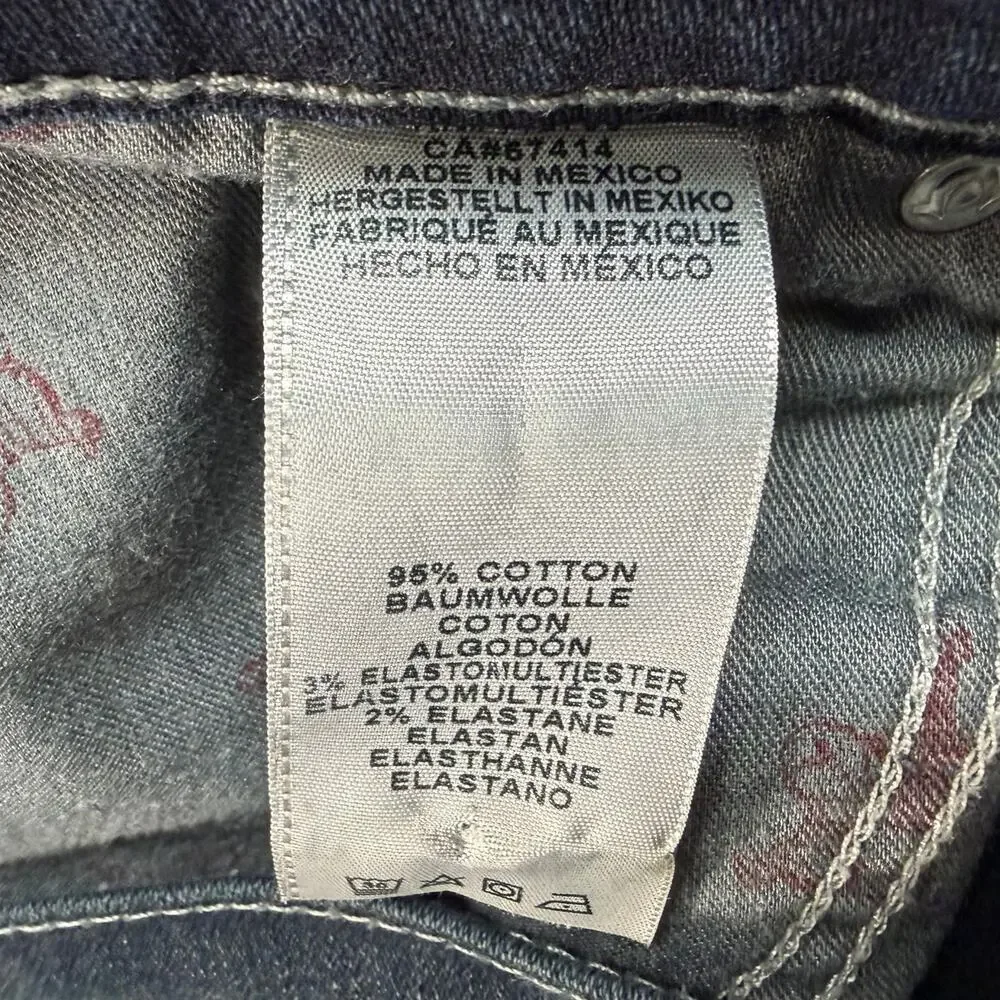 True Religion Rocco Mens 38 Relaxed Skinny Jeans Dark Wash Stretch Denim